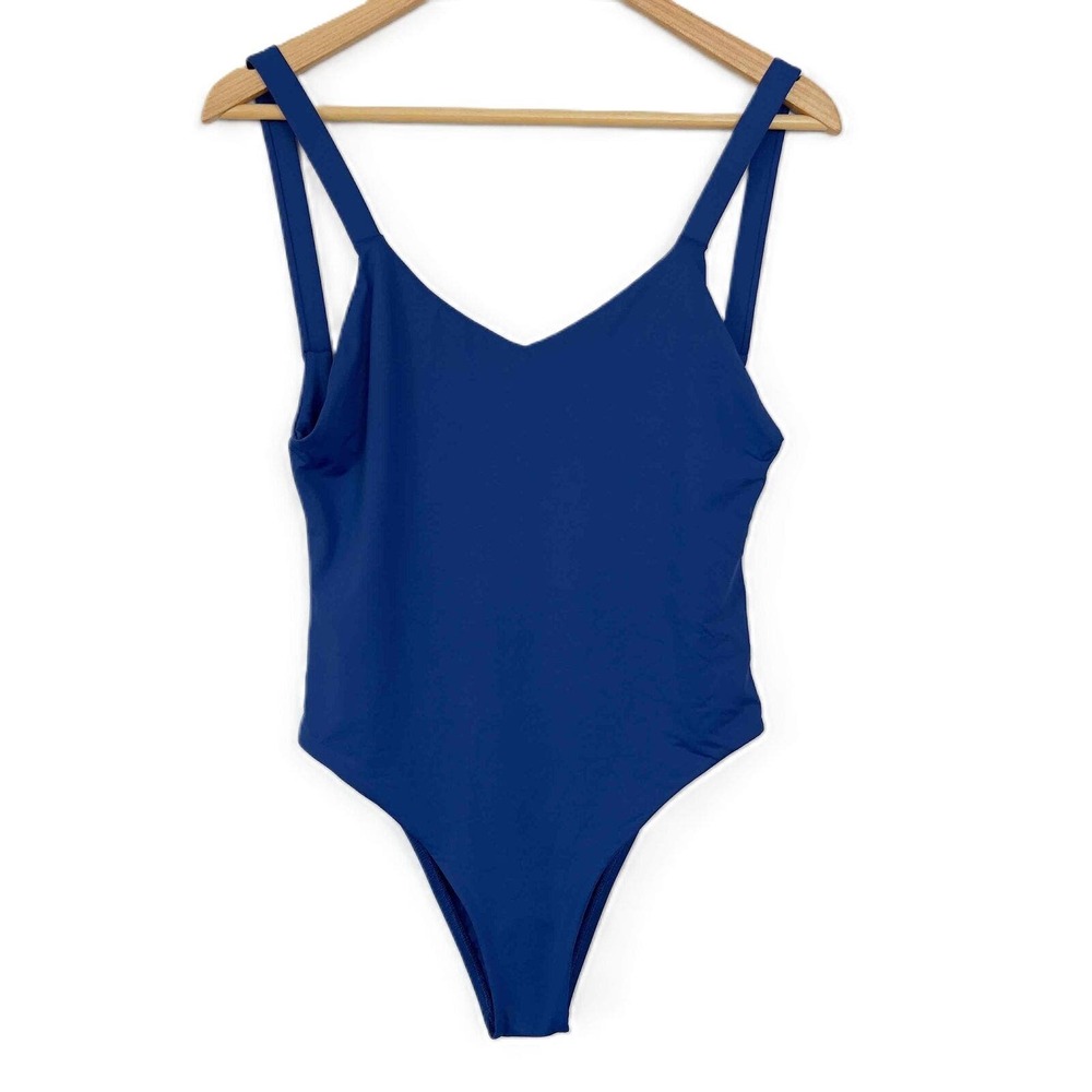 Vitamin A Size 12 D Leah Ink Ecolux Swimsuit One-Piece Full Coverage Blue‎ NWT